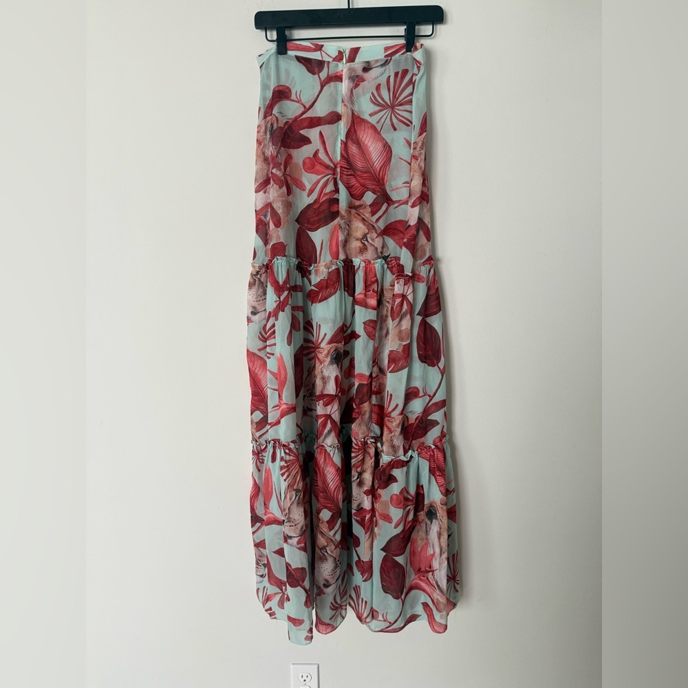 3LL Daniella Battle Designer Lion Floral Tiered Bright Maxi Skirt - Picture 5 of 7